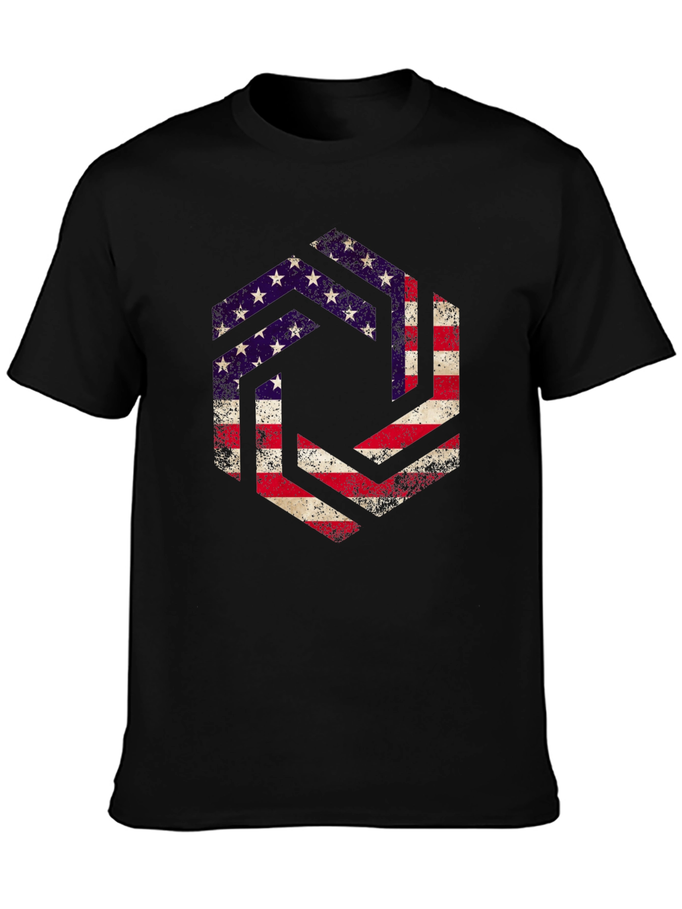 American Flag Graphic Print Mens T-Shirt