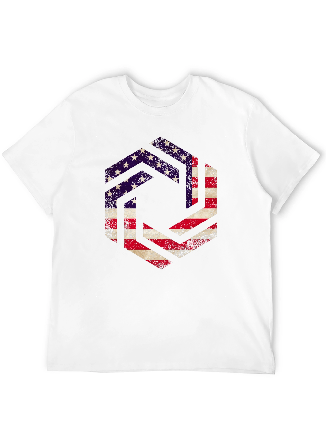American Flag Graphic Print Mens T-Shirt