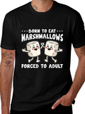 Born to Eat Marshmallows Funny Graphic T-Shirt