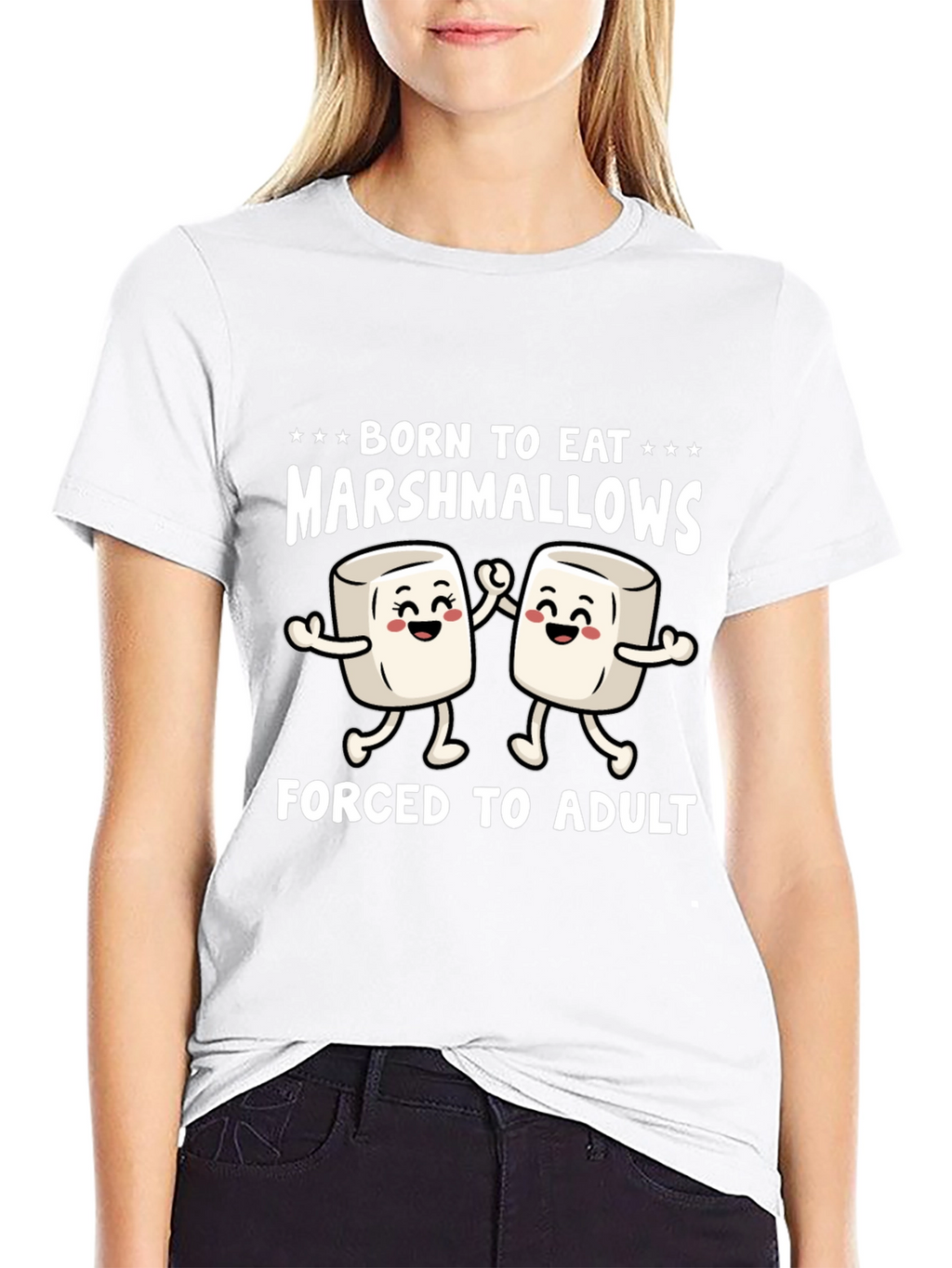 Born to Eat Marshmallows Funny Graphic T-Shirt