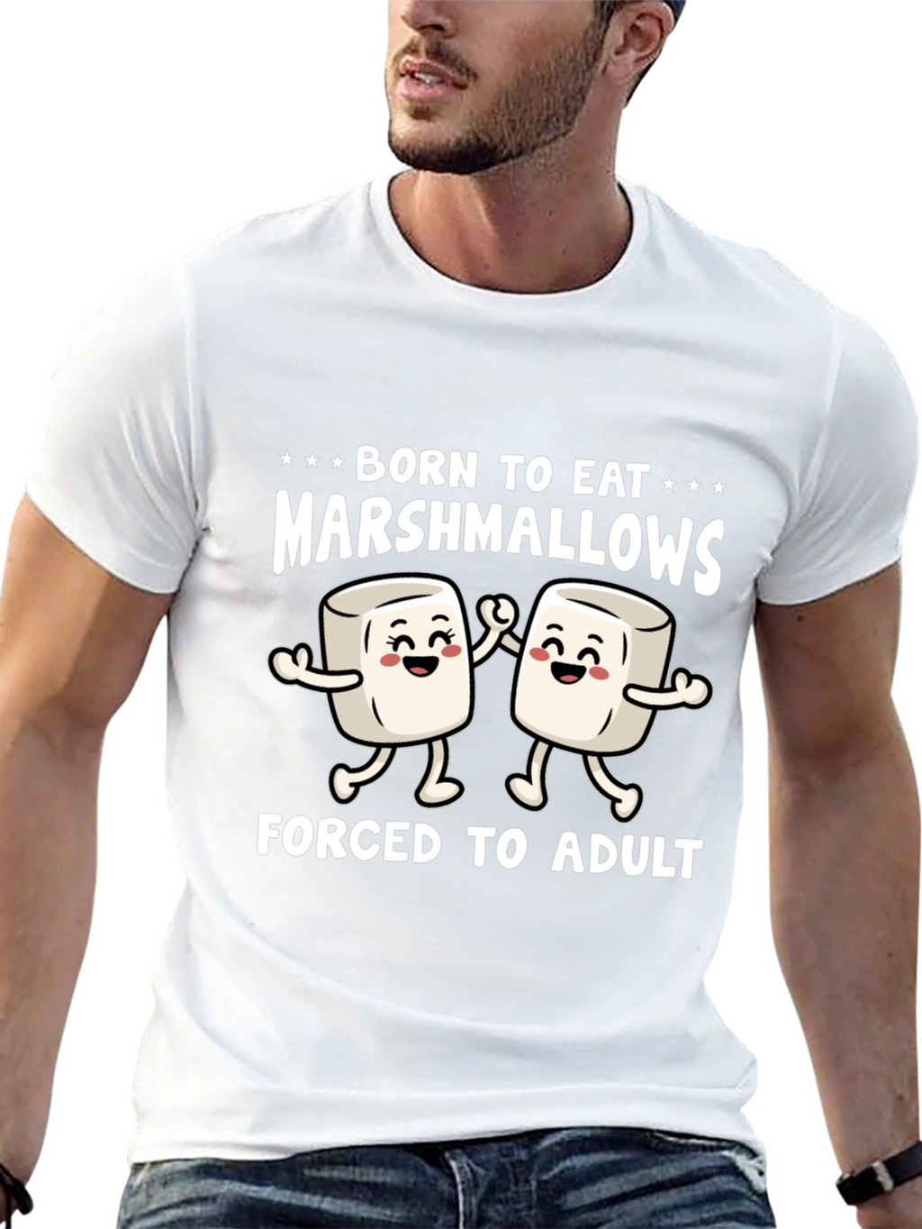 Born to Eat Marshmallows Funny Graphic T-Shirt