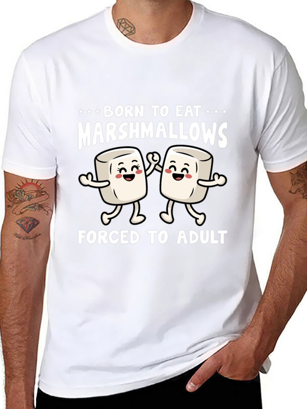 Born to Eat Marshmallows Funny Graphic T-Shirt