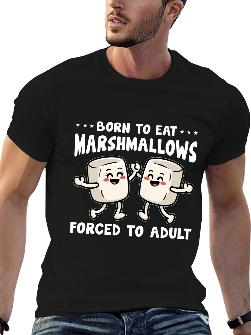 Born to Eat Marshmallows Funny Graphic T-Shirt