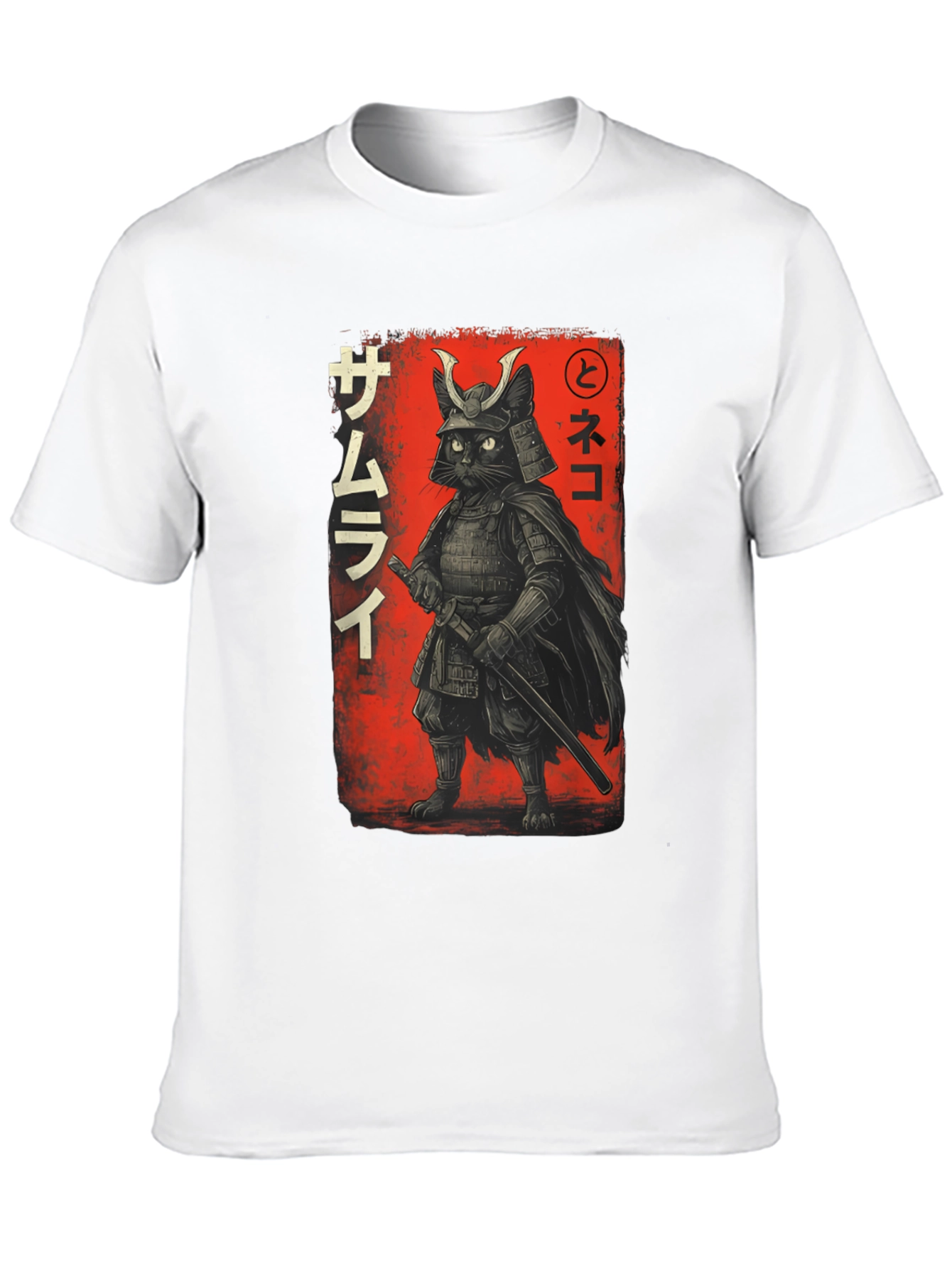 Samurai Cat T-Shirt - Warrior Feline Graphic Tee