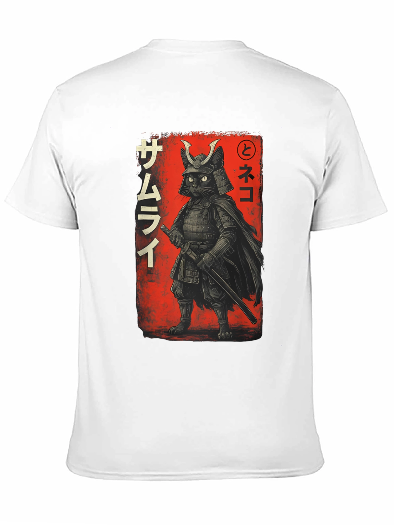 Samurai Cat T-Shirt - Warrior Feline Graphic Tee