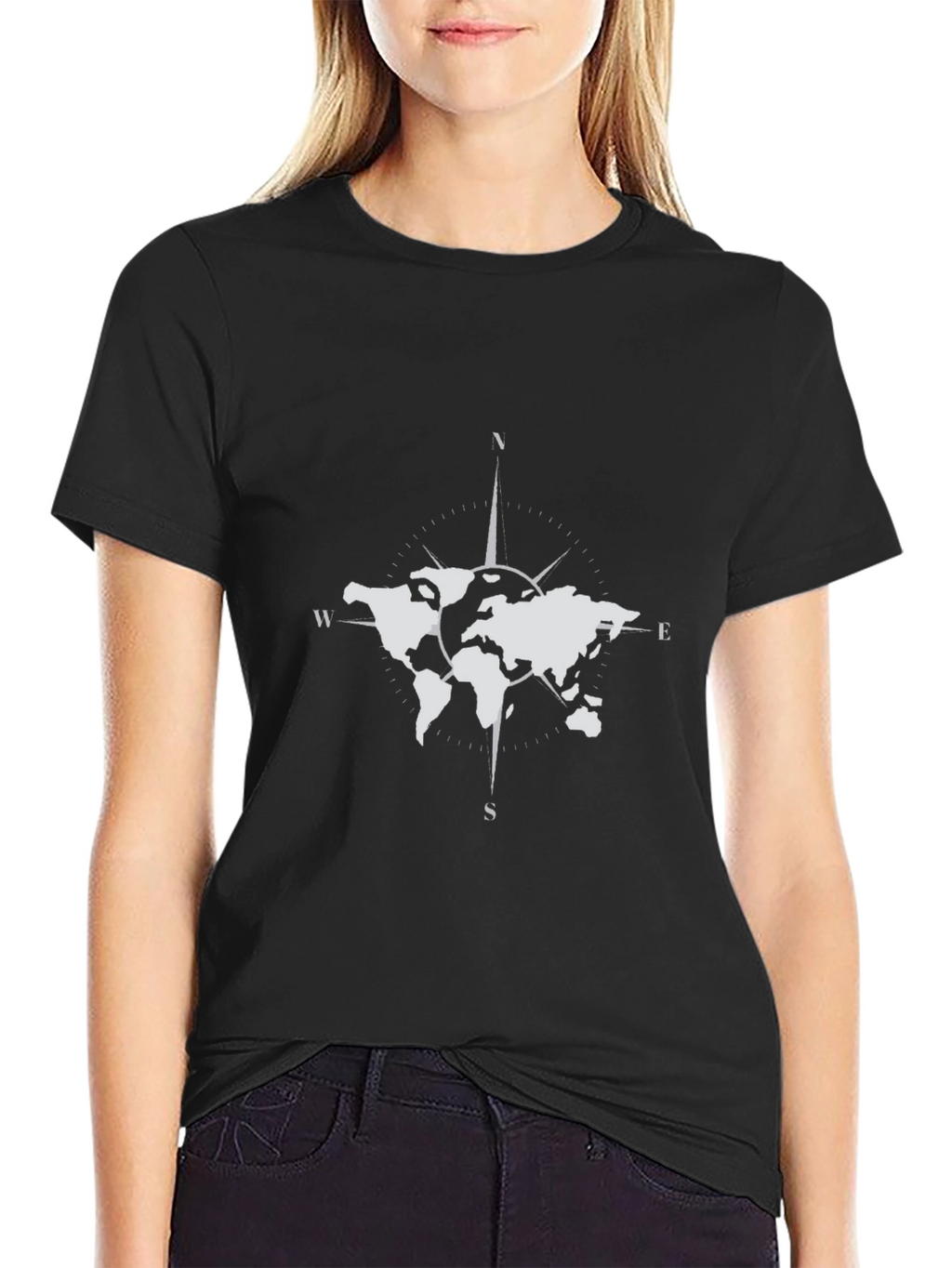 World Map Compass Graphic Tee