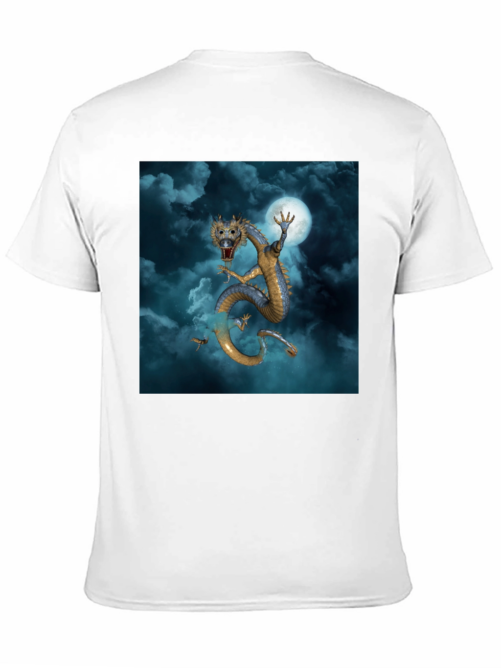 Dragon & Moon Graphic Tee - Premium Black Cotton