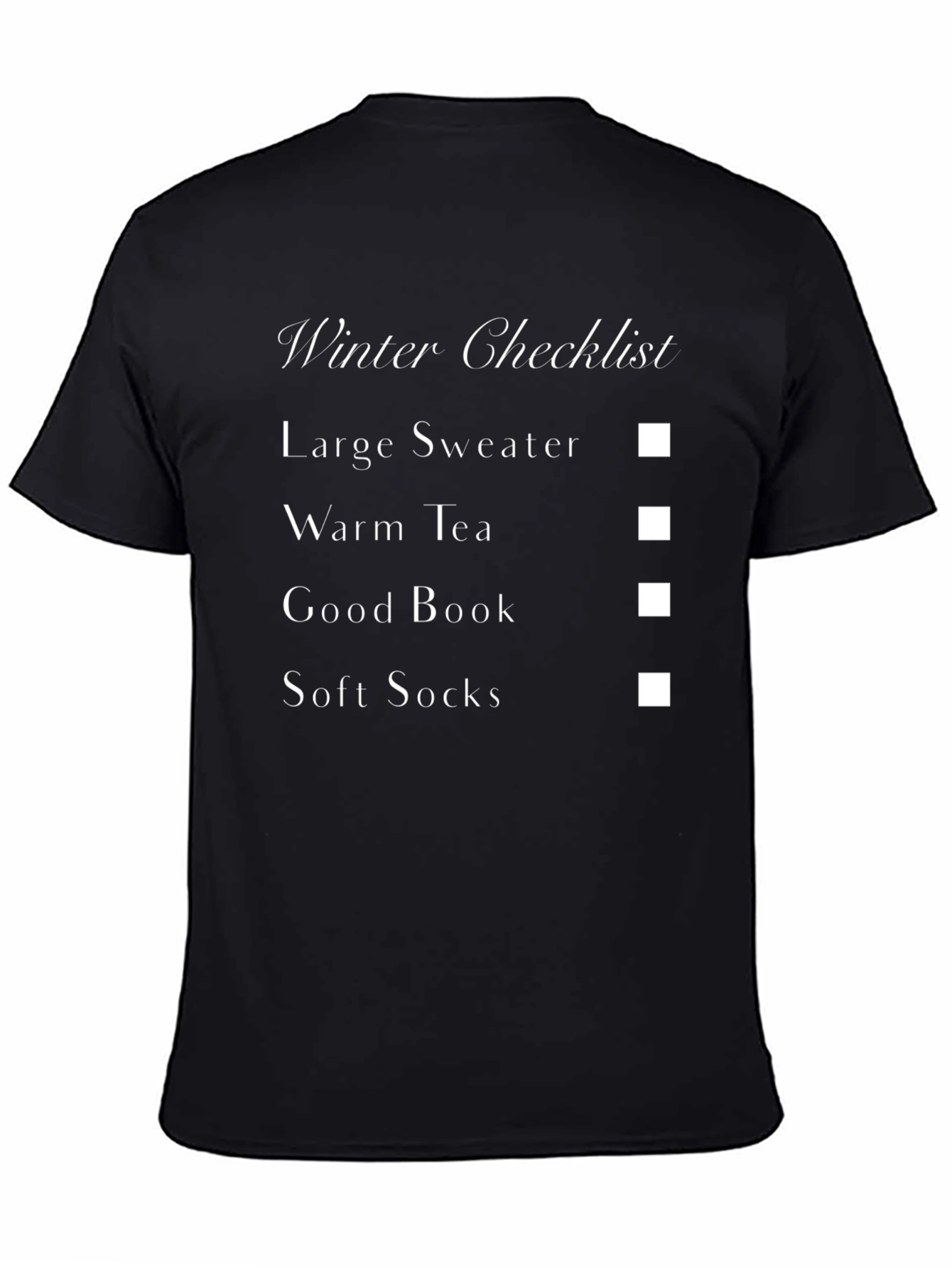 Winter Checklist T-Shirt - Cozy Season Essentials