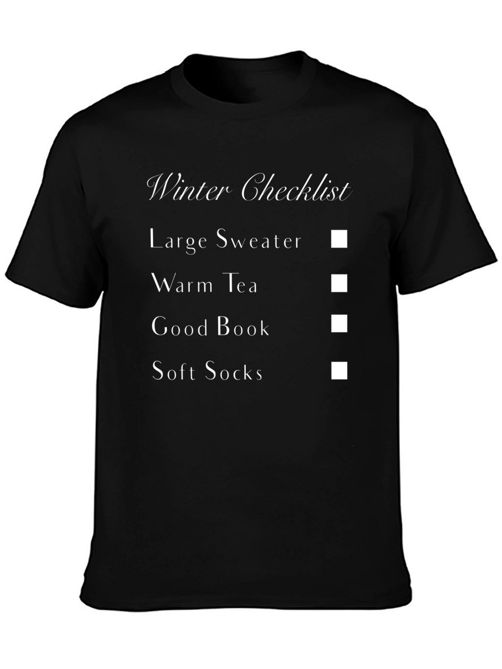Winter Checklist T-Shirt - Cozy Season Essentials