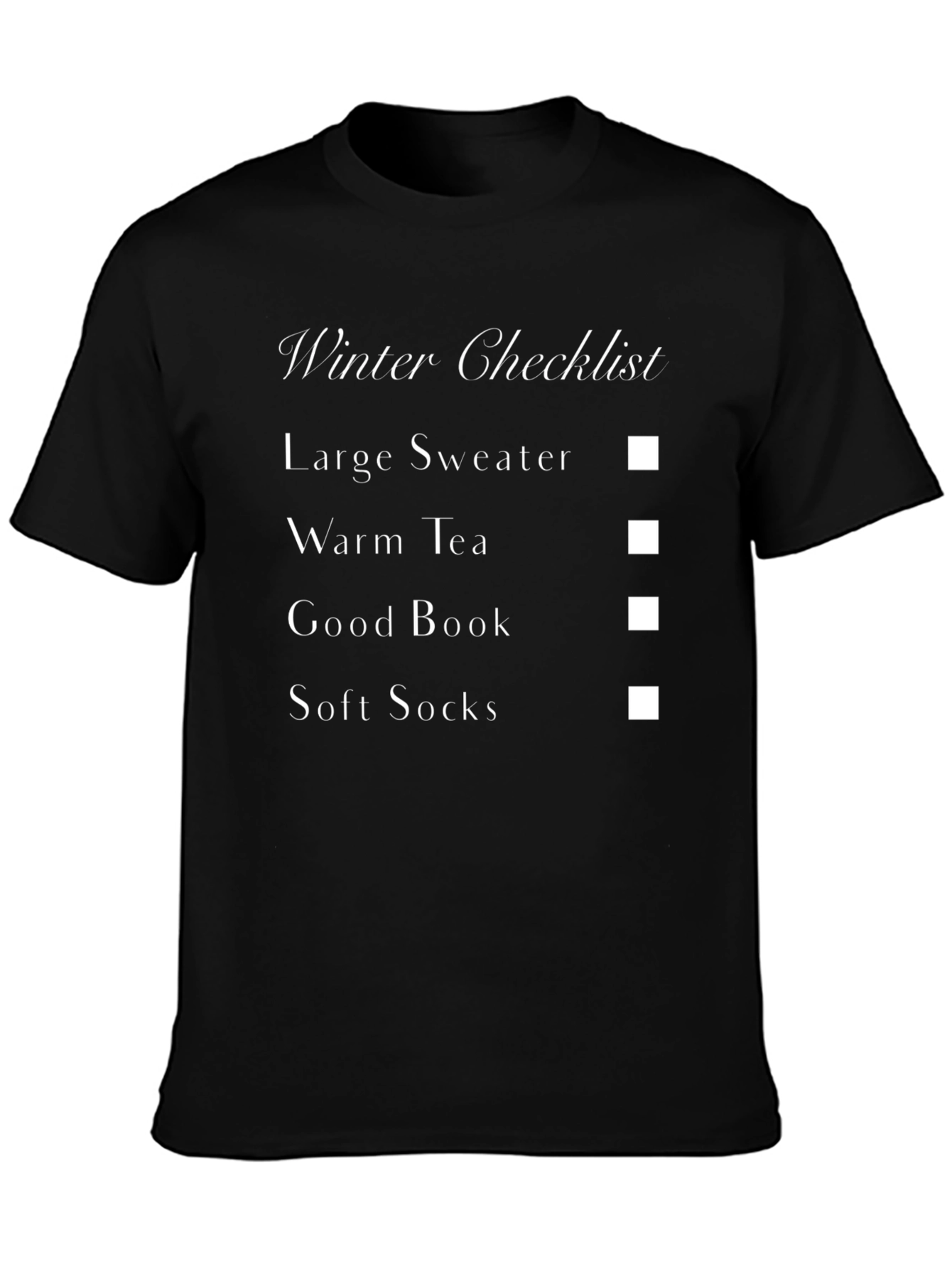 Winter Checklist T-Shirt - Cozy Season Essentials