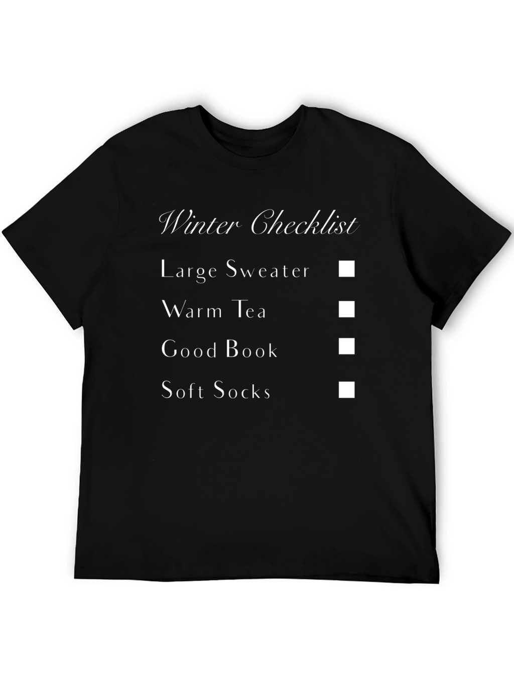 Winter Checklist T-Shirt - Cozy Season Essentials