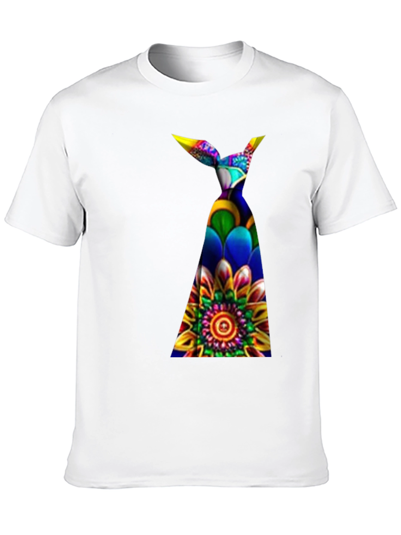 Funky Floral Tie Dye Graphic Tee - Black