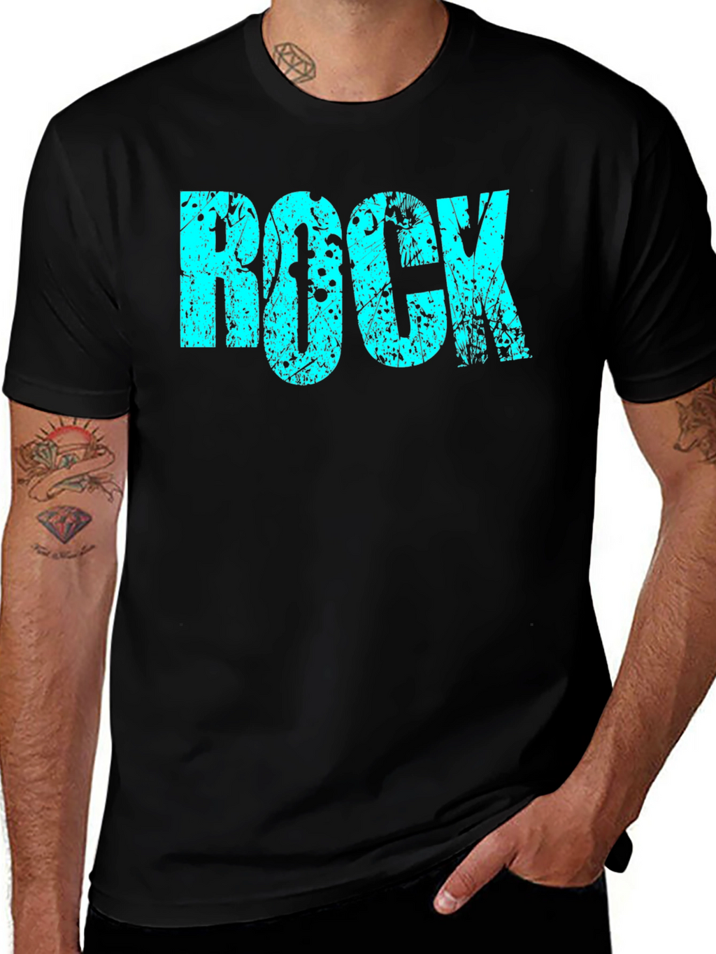 Rock Graphic T-Shirt Black Cotton Tee