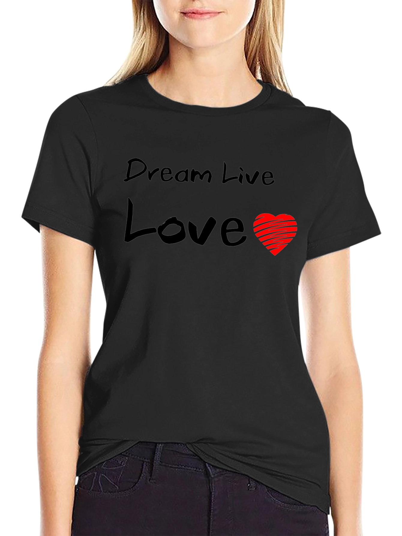 Dream Live Love Graphic Tee - Black T-Shirt