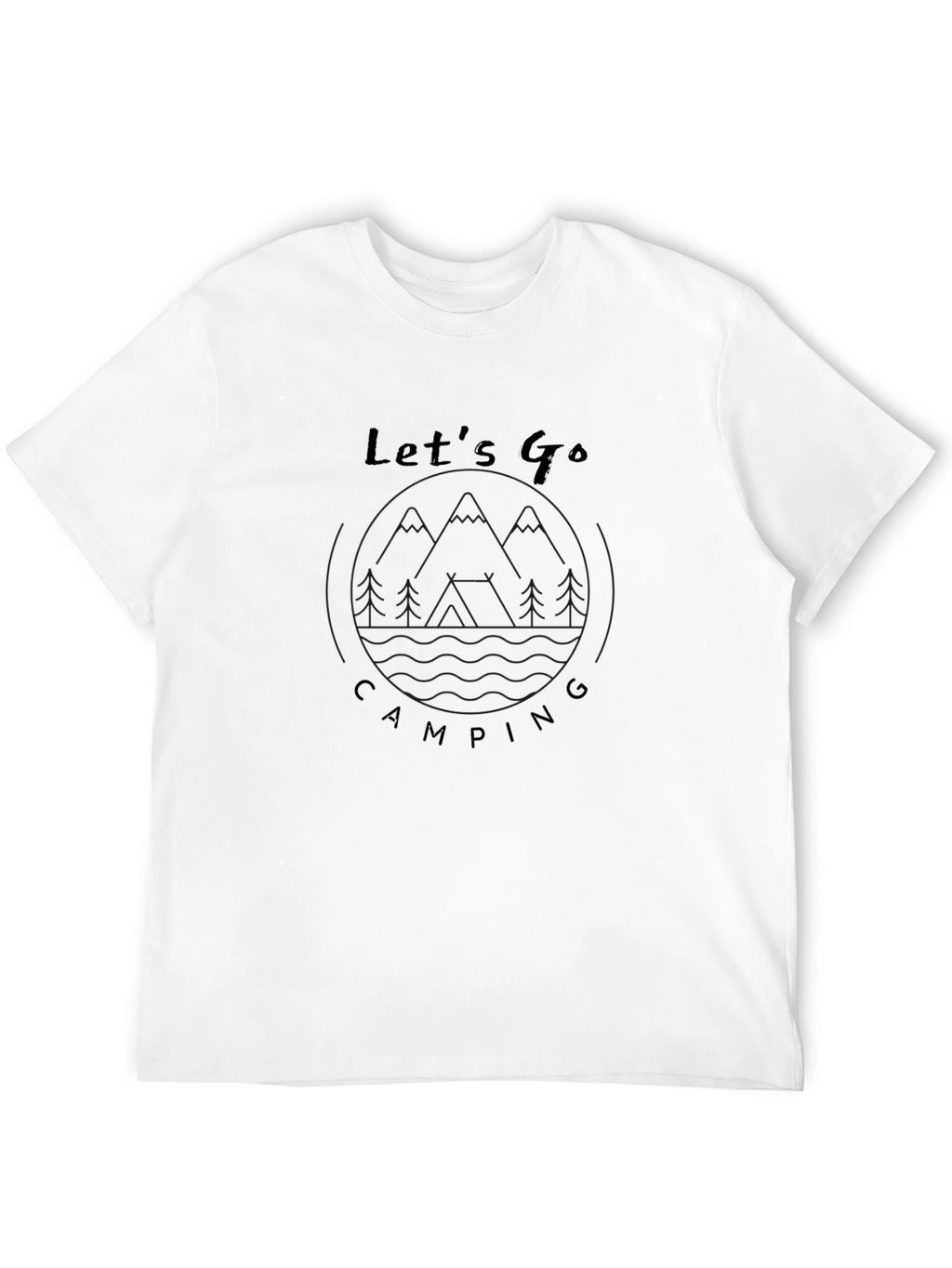 Lets Go Camping Graphic Tee - Black