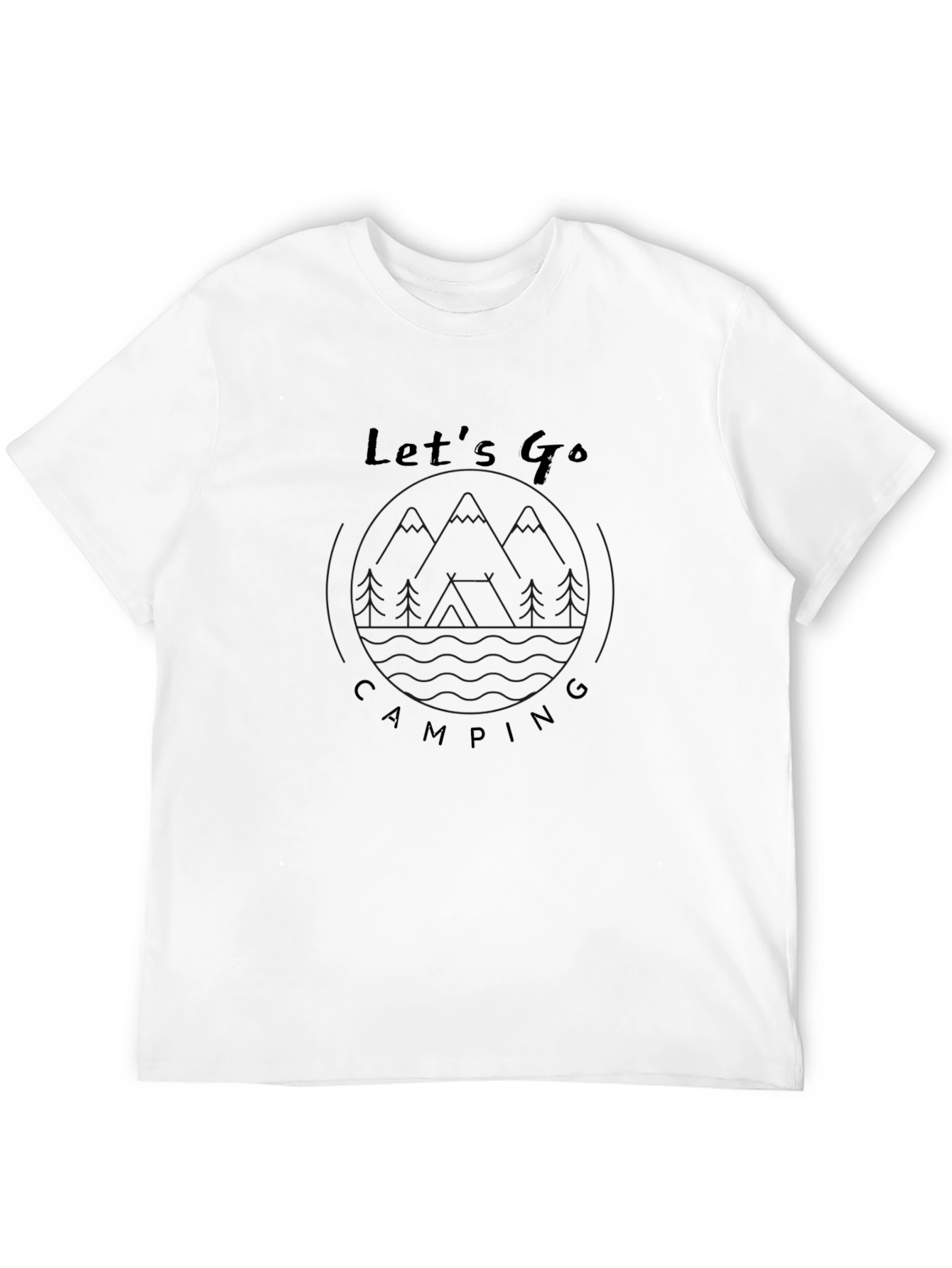 Lets Go Camping Graphic Tee - Black