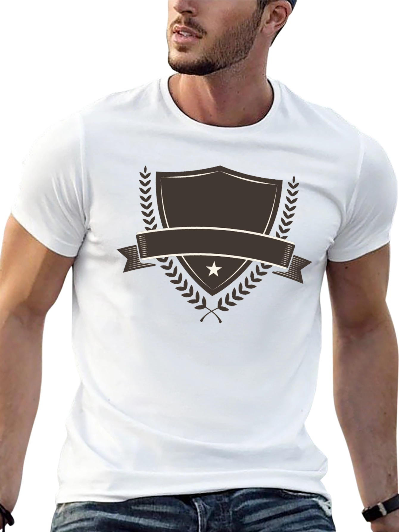 Emblem Shield Graphic Tee - Stylish Casual Shirt