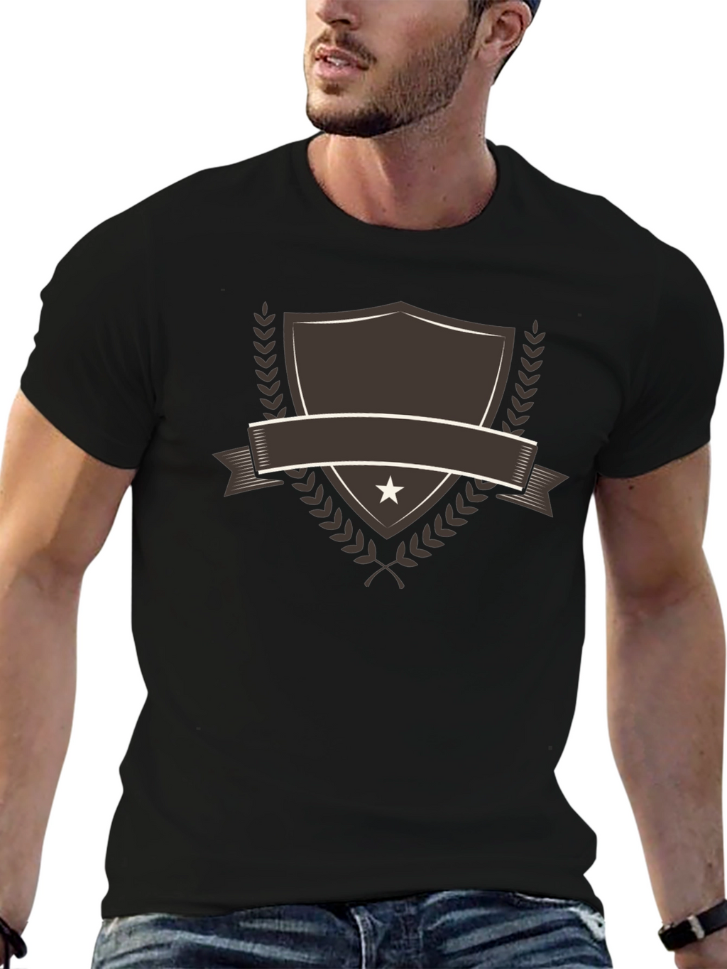 Emblem Shield Graphic Tee - Stylish Casual Shirt