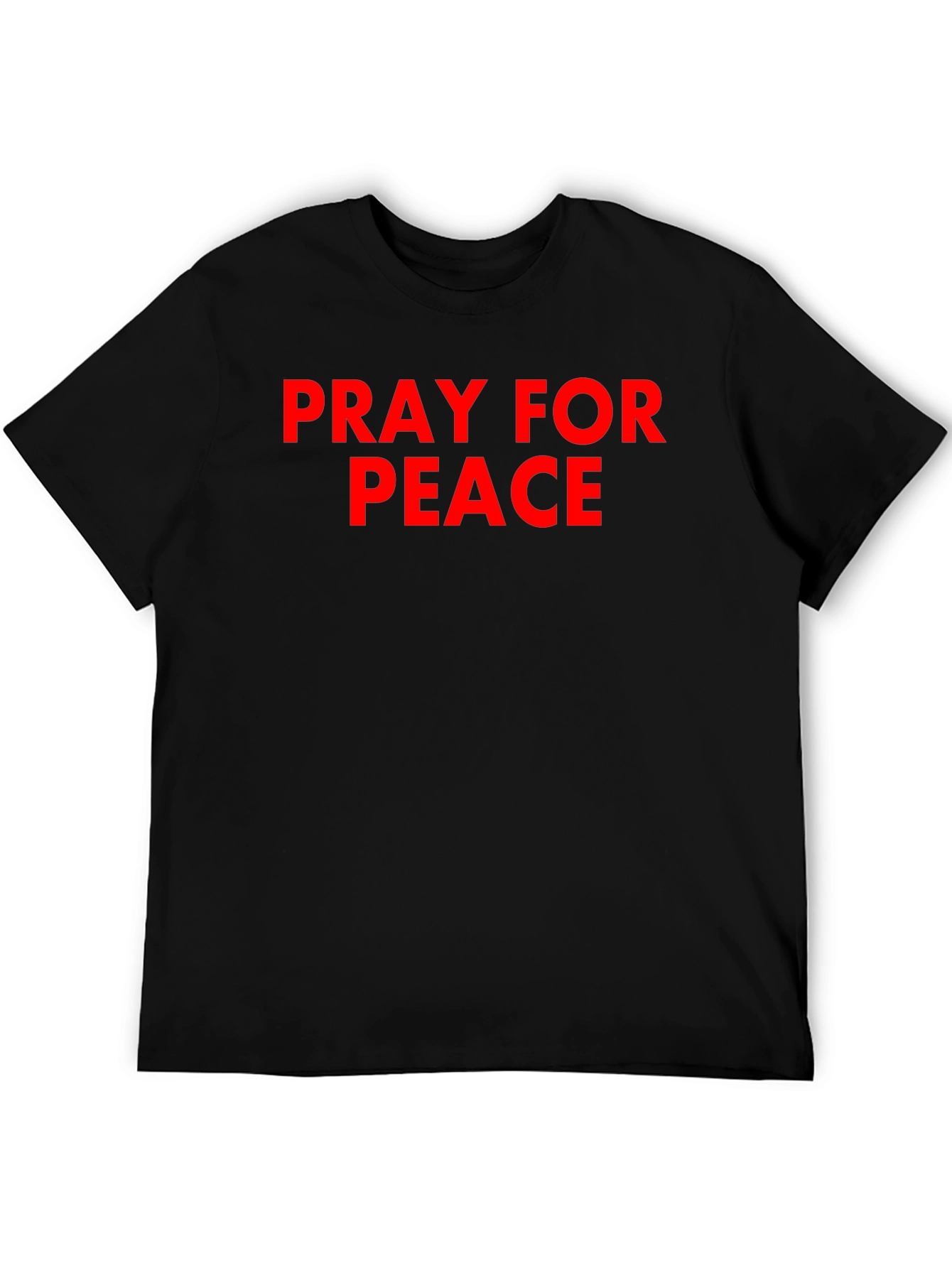 Pray for Peace Graphic Tee - Black Casual T-Shirt