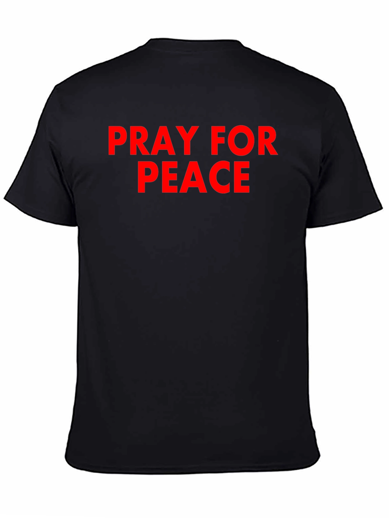 Pray for Peace Graphic Tee - Black Casual T-Shirt