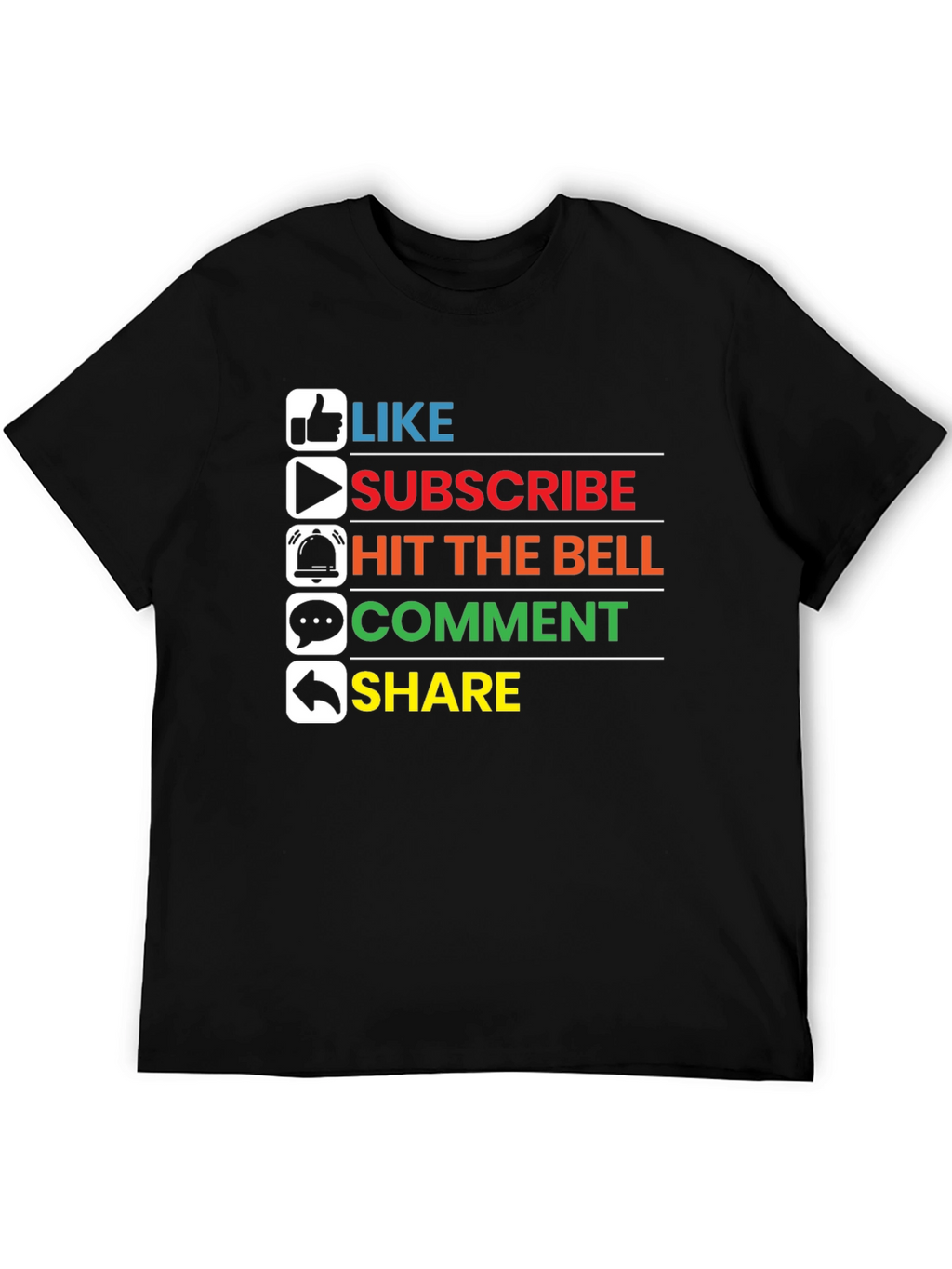 Like Subscribe Share Graphic Tee