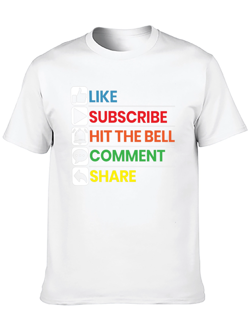 Like Subscribe Share Graphic Tee