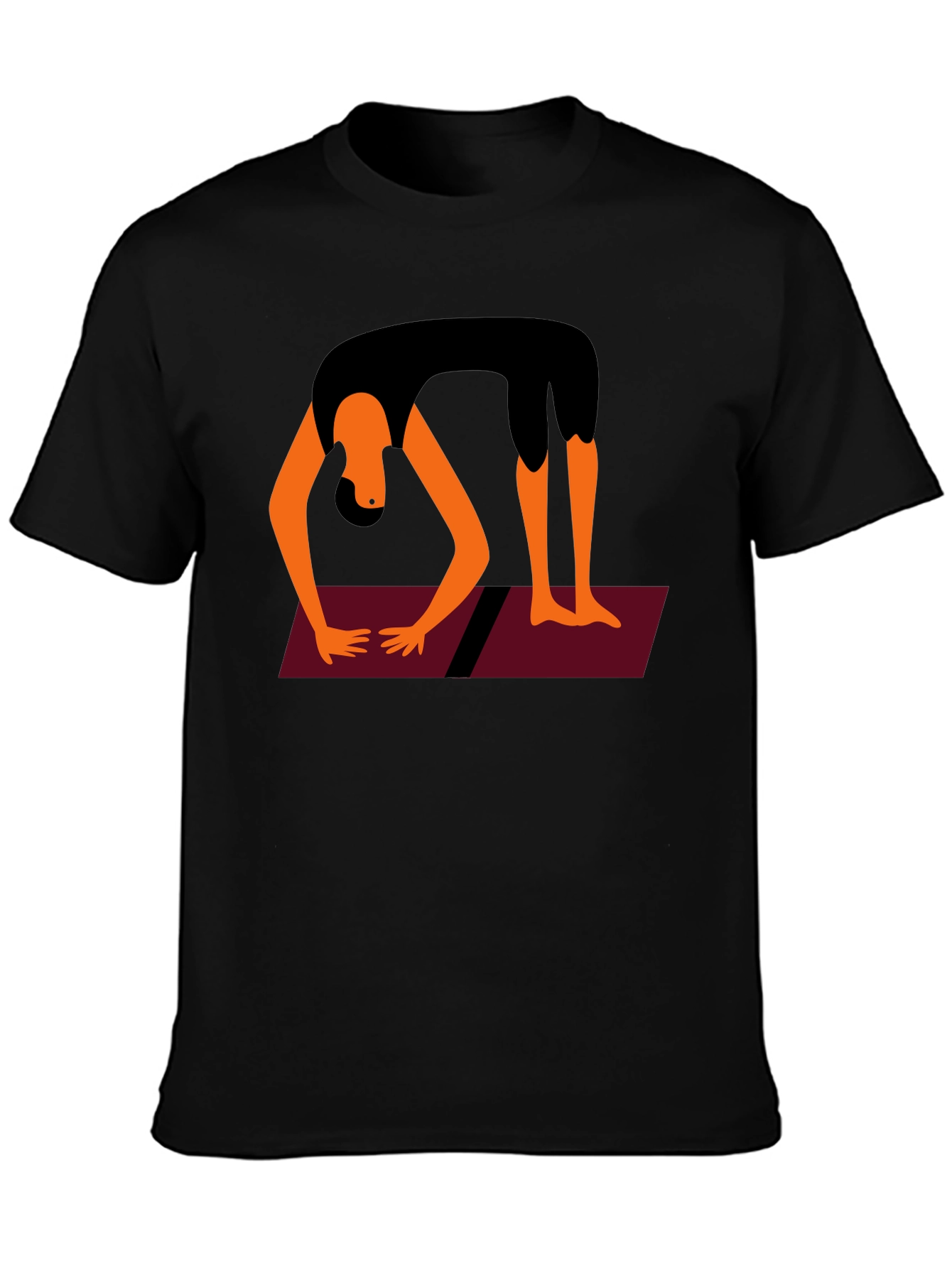 Yoga Pose Graphic Tee - Black Cotton Blend