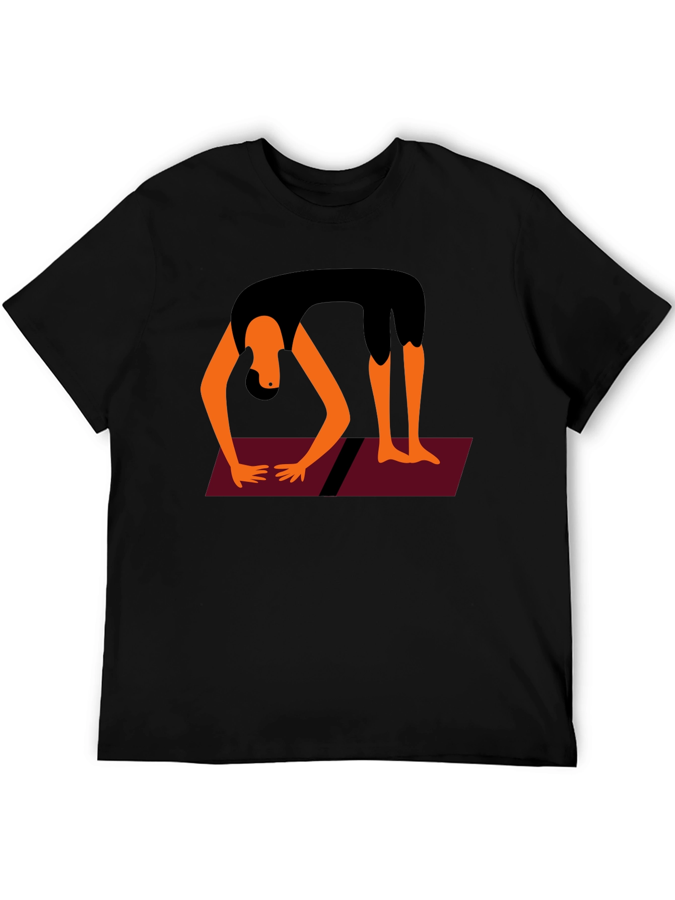 Yoga Pose Graphic Tee - Black Cotton Blend