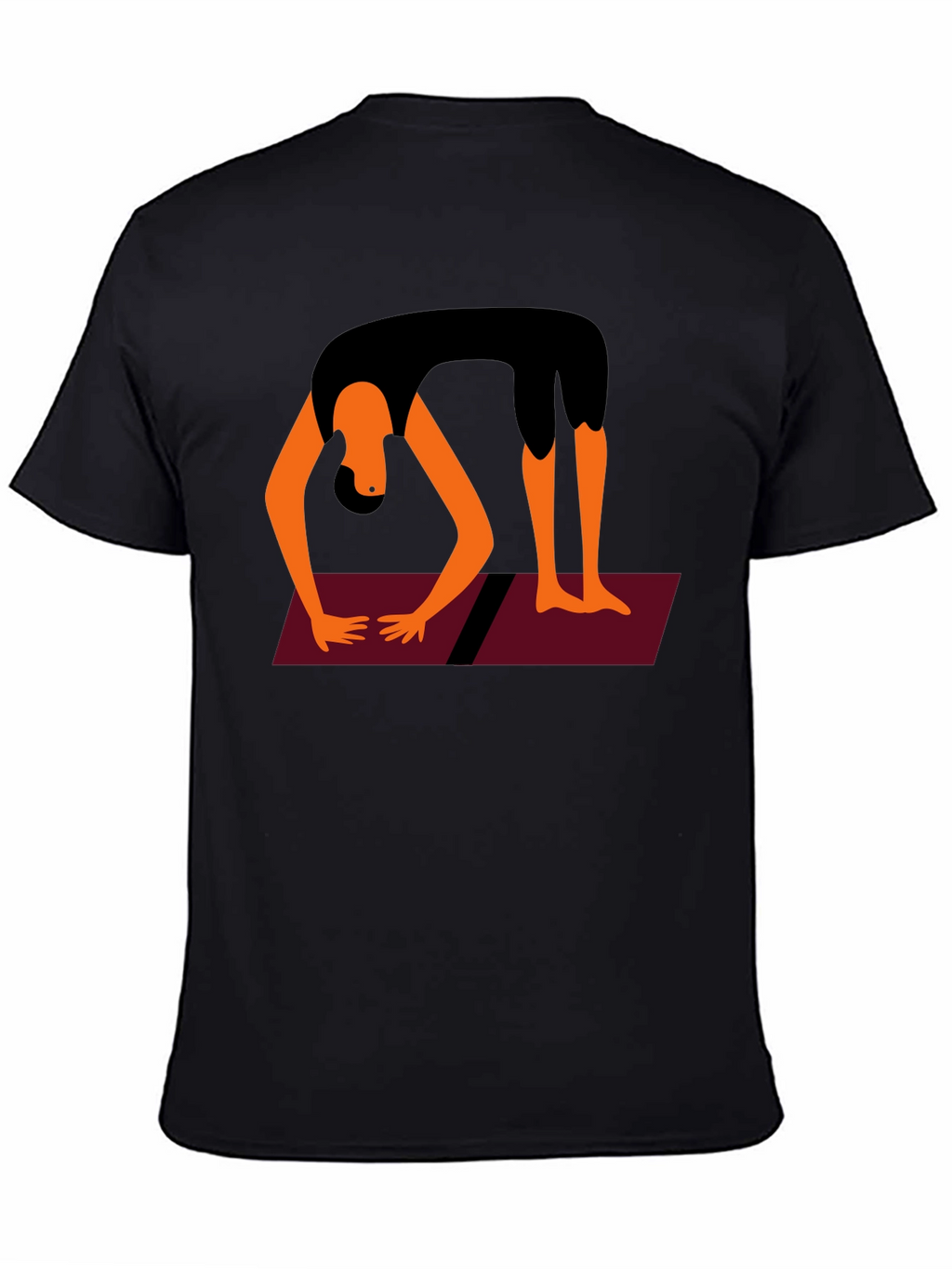 Yoga Pose Graphic Tee - Black Cotton Blend