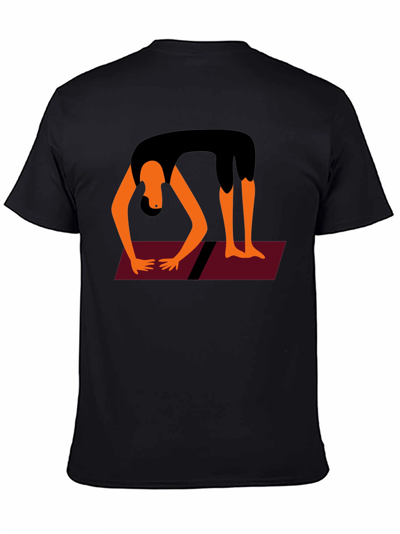 Yoga Pose Graphic Tee - Black Cotton Blend