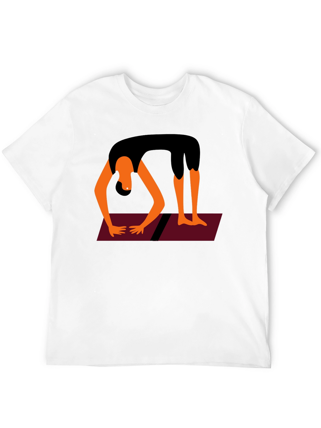 Yoga Pose Graphic Tee - Black Cotton Blend