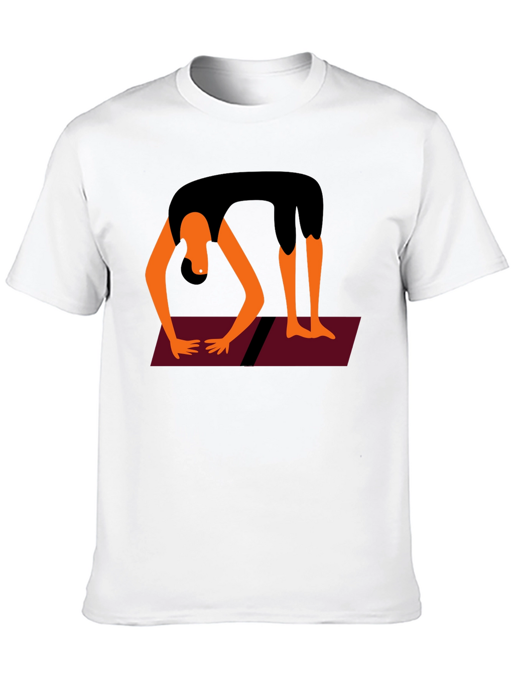 Yoga Pose Graphic Tee - Black Cotton Blend