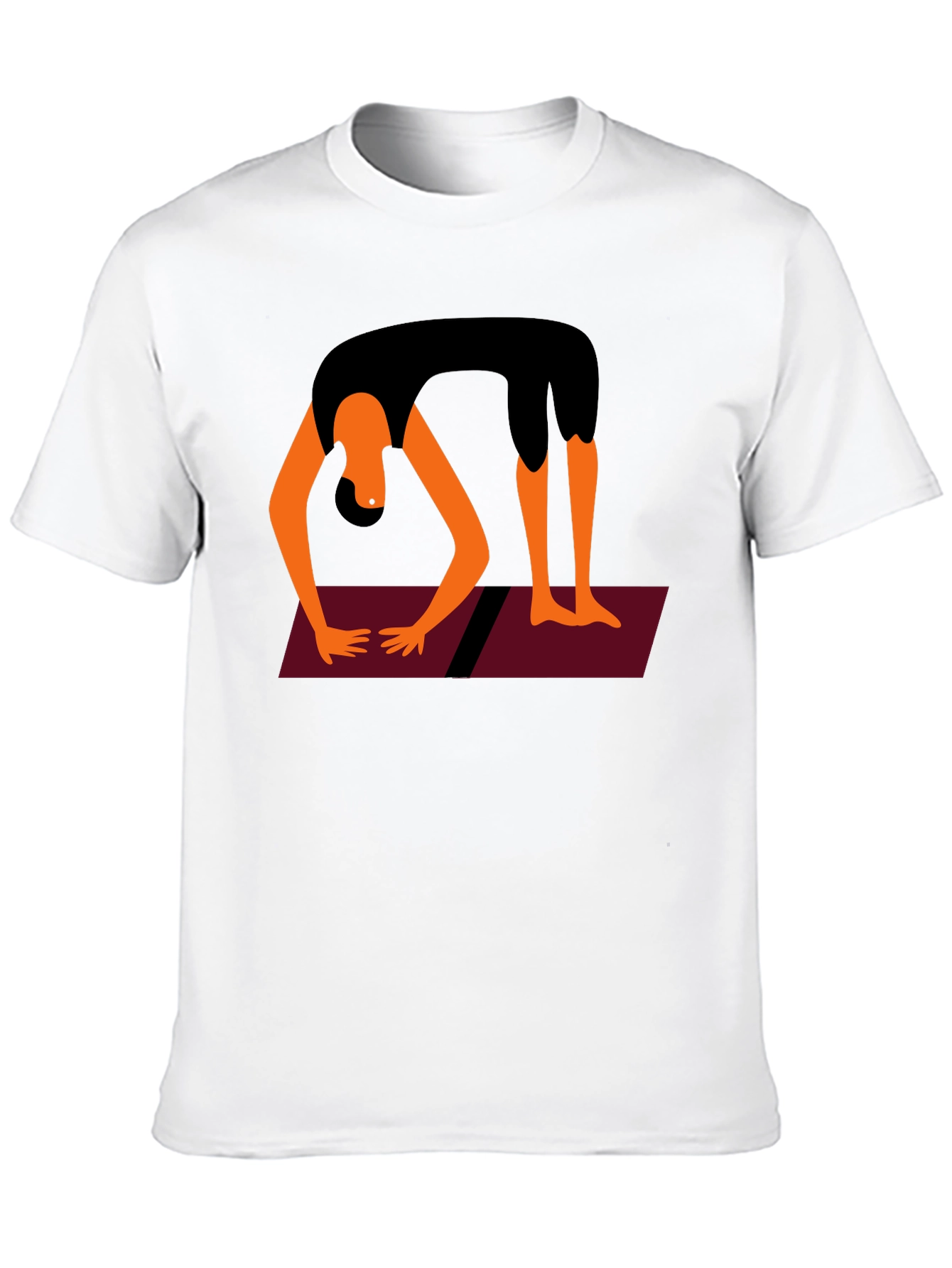 Yoga Pose Graphic Tee - Black Cotton Blend