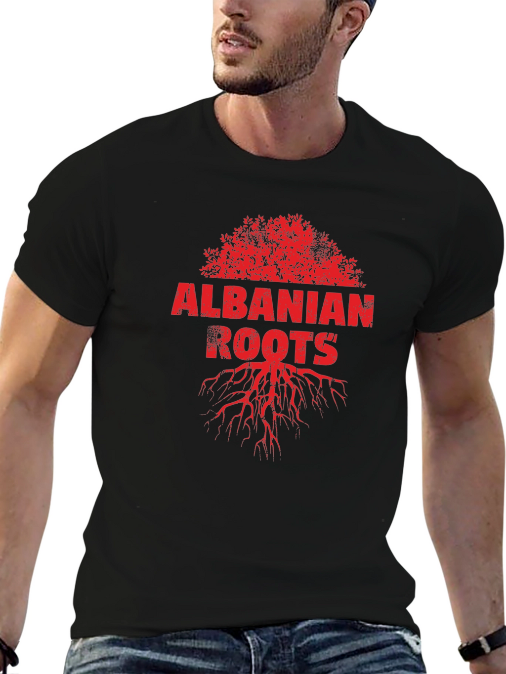 Albanian Roots Graphic Tee - Black
