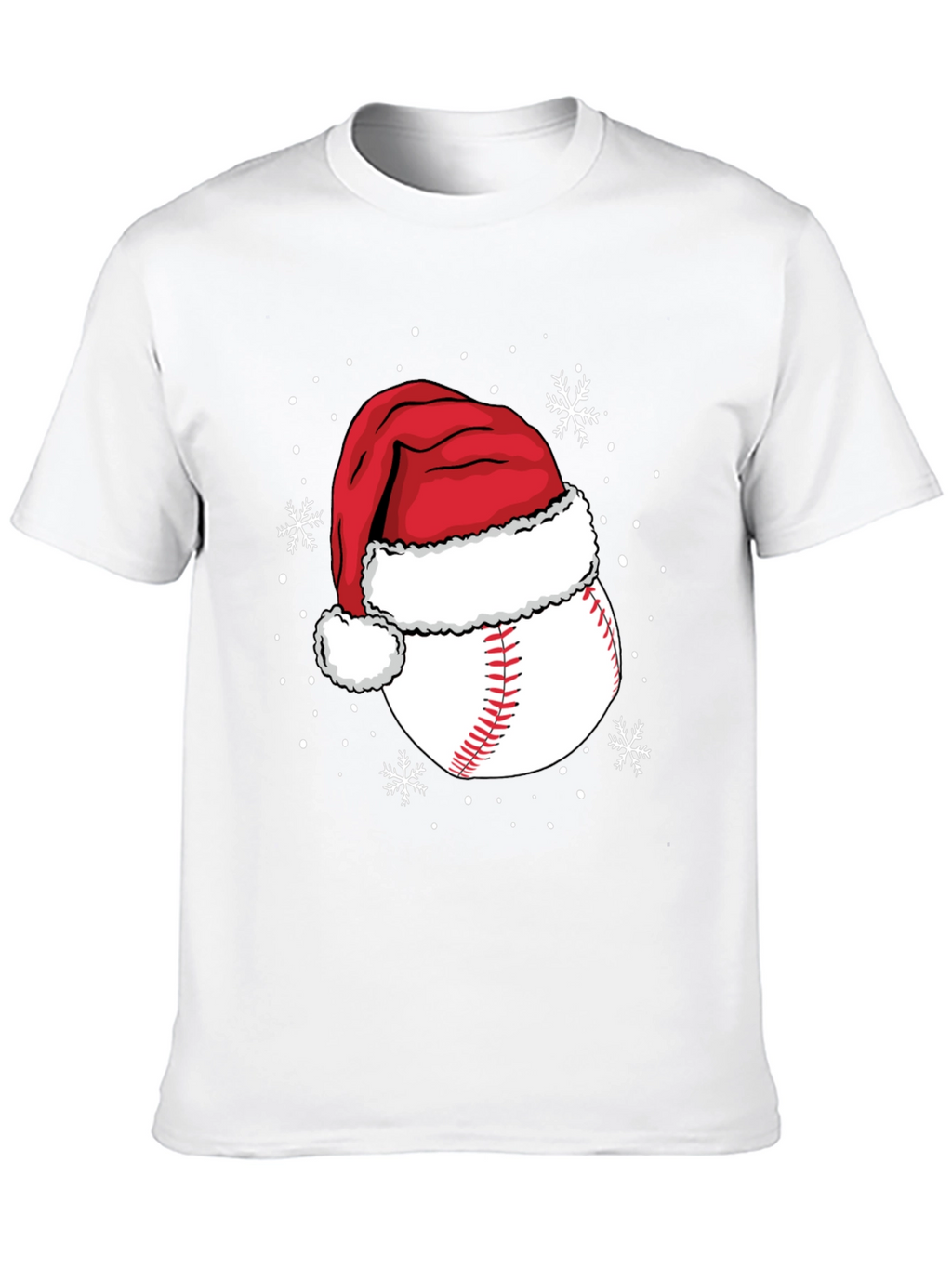 Baseball Santa Hat Christmas Graphic Tee