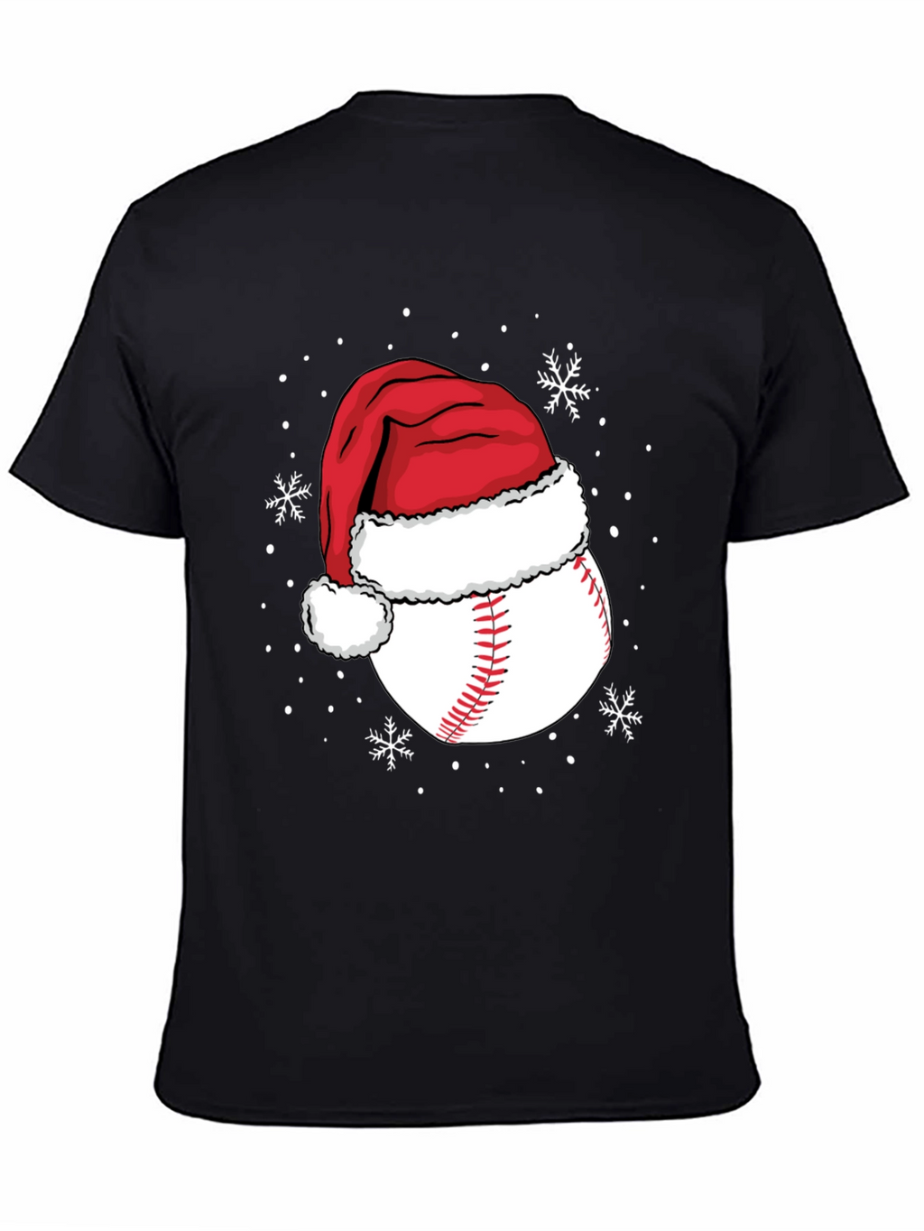 Baseball Santa Hat Christmas Graphic Tee