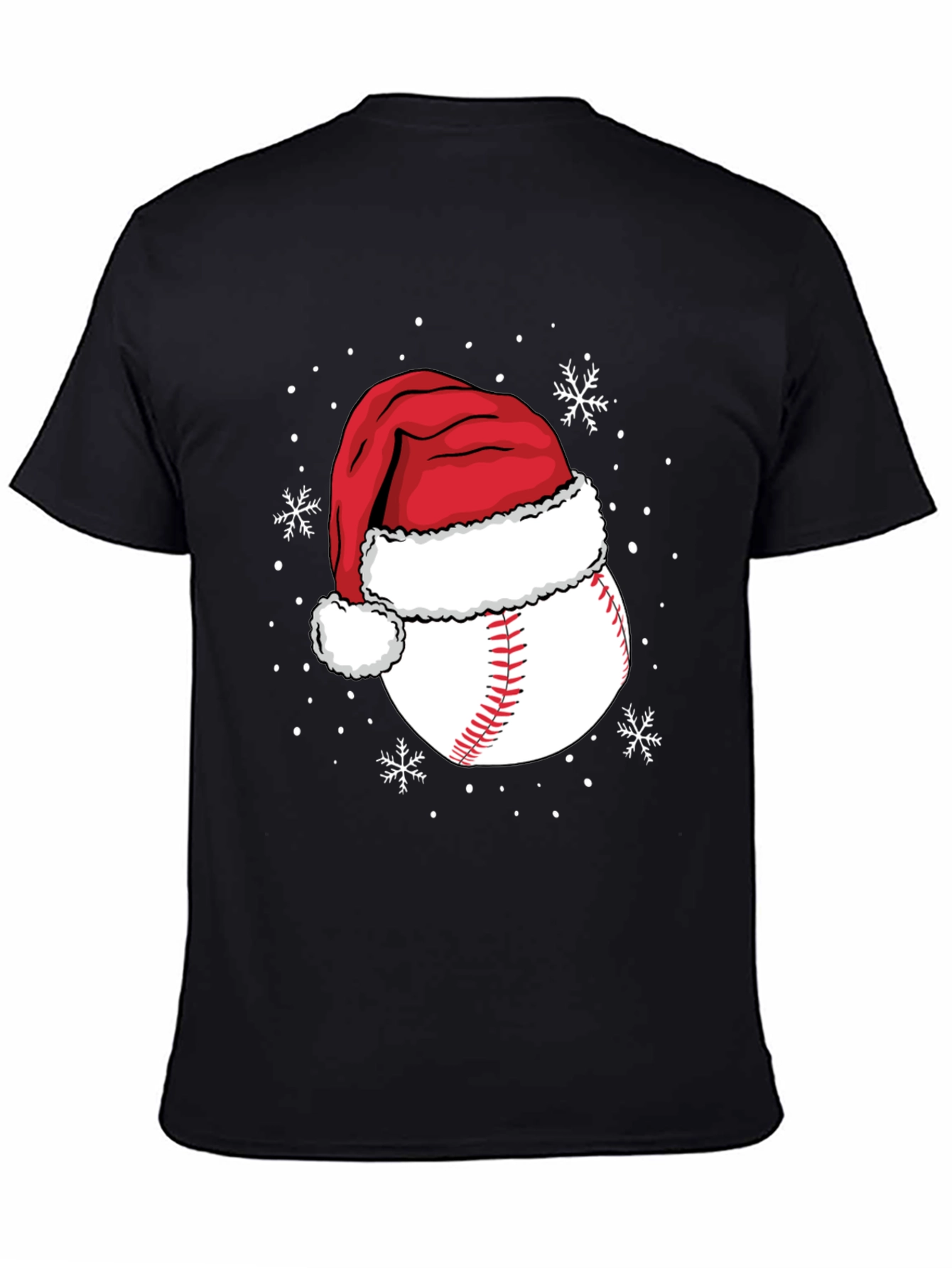 Baseball Santa Hat Christmas Graphic Tee