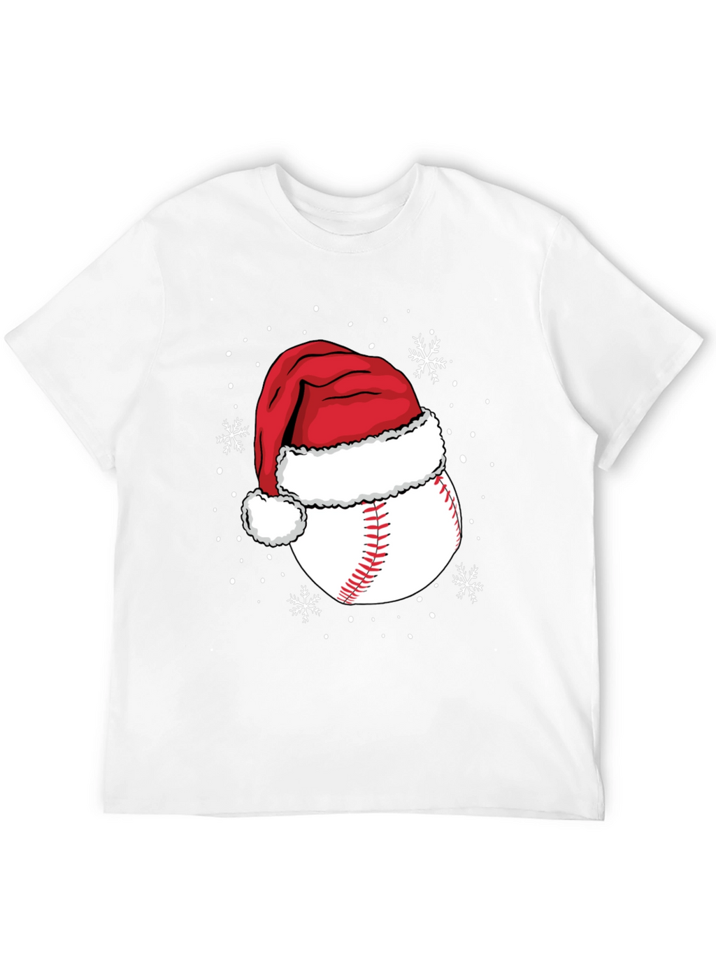 Baseball Santa Hat Christmas Graphic Tee