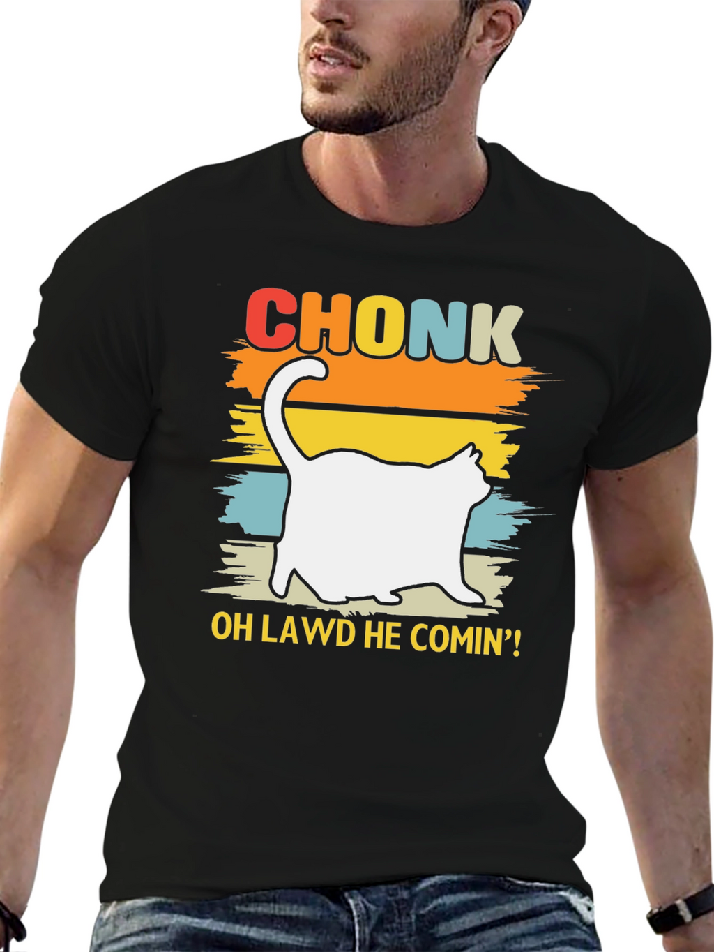 Chonk Cat T-Shirt - Oh Lawd He Comin!