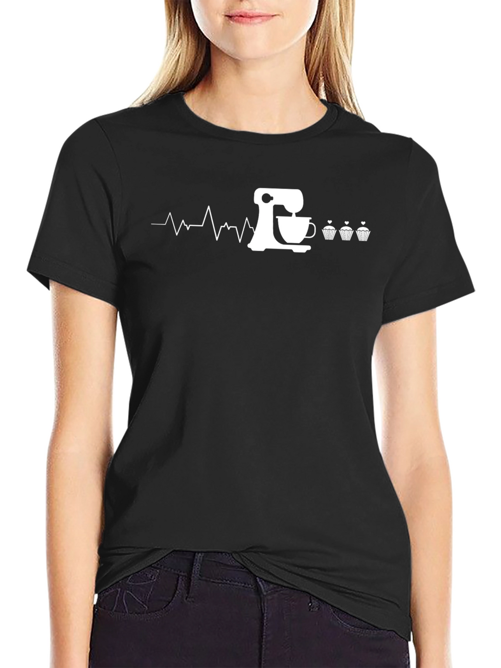 Bakers Heartbeat T-Shirt - Mixing & Cupcakes