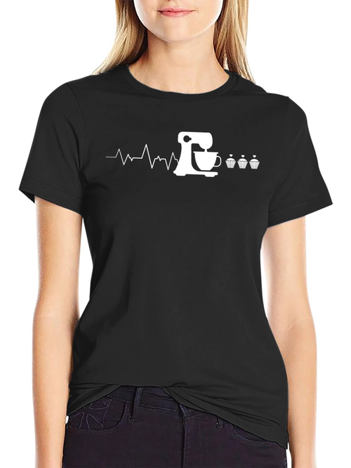 Bakers Heartbeat T-Shirt - Mixing & Cupcakes