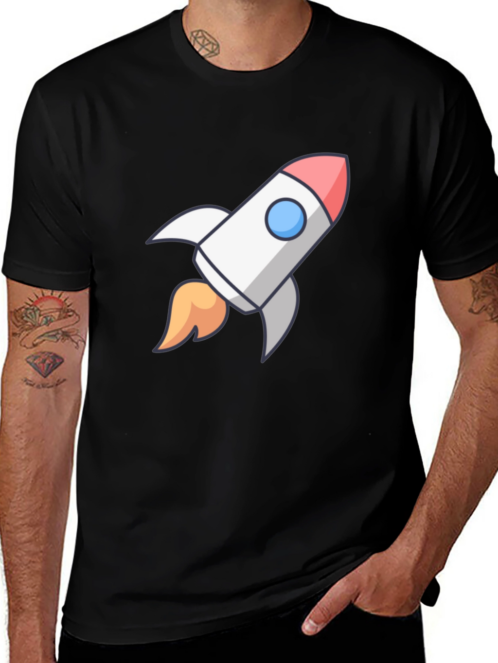 Rocket Graphic Black T-Shirt