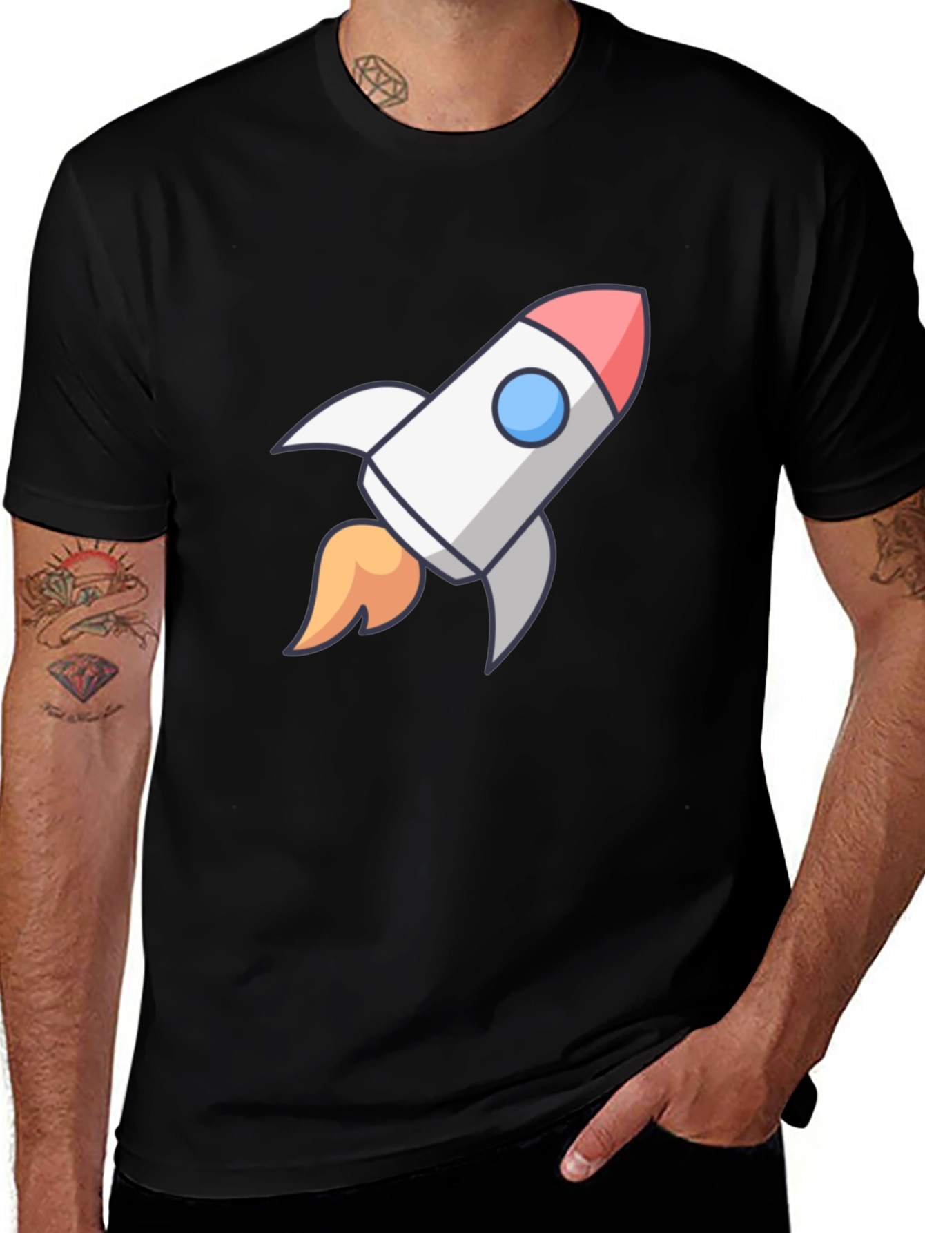 Rocket Graphic Black T-Shirt