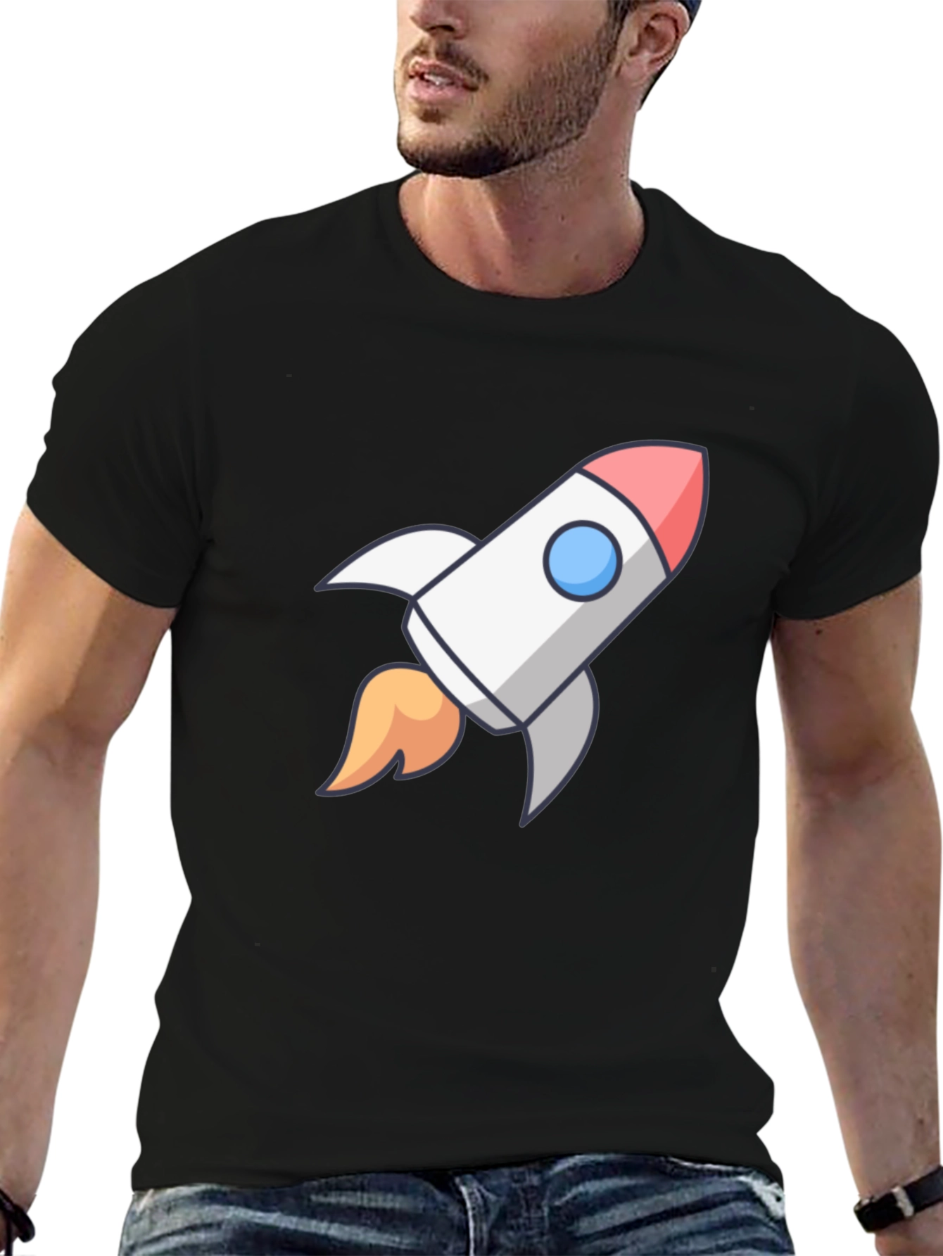 Rocket Graphic Black T-Shirt