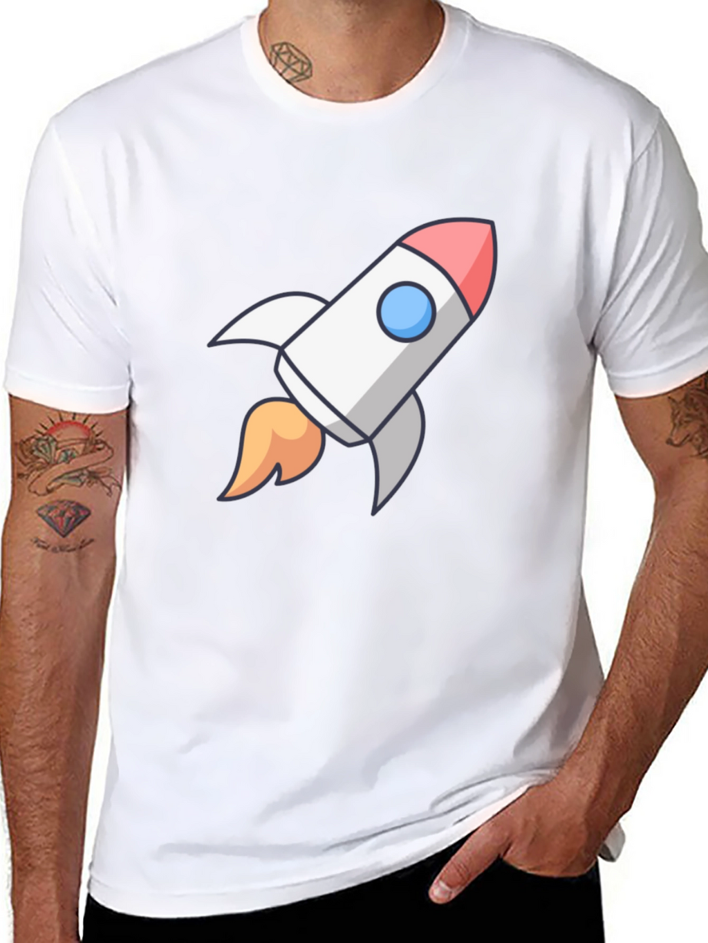 Rocket Graphic Black T-Shirt
