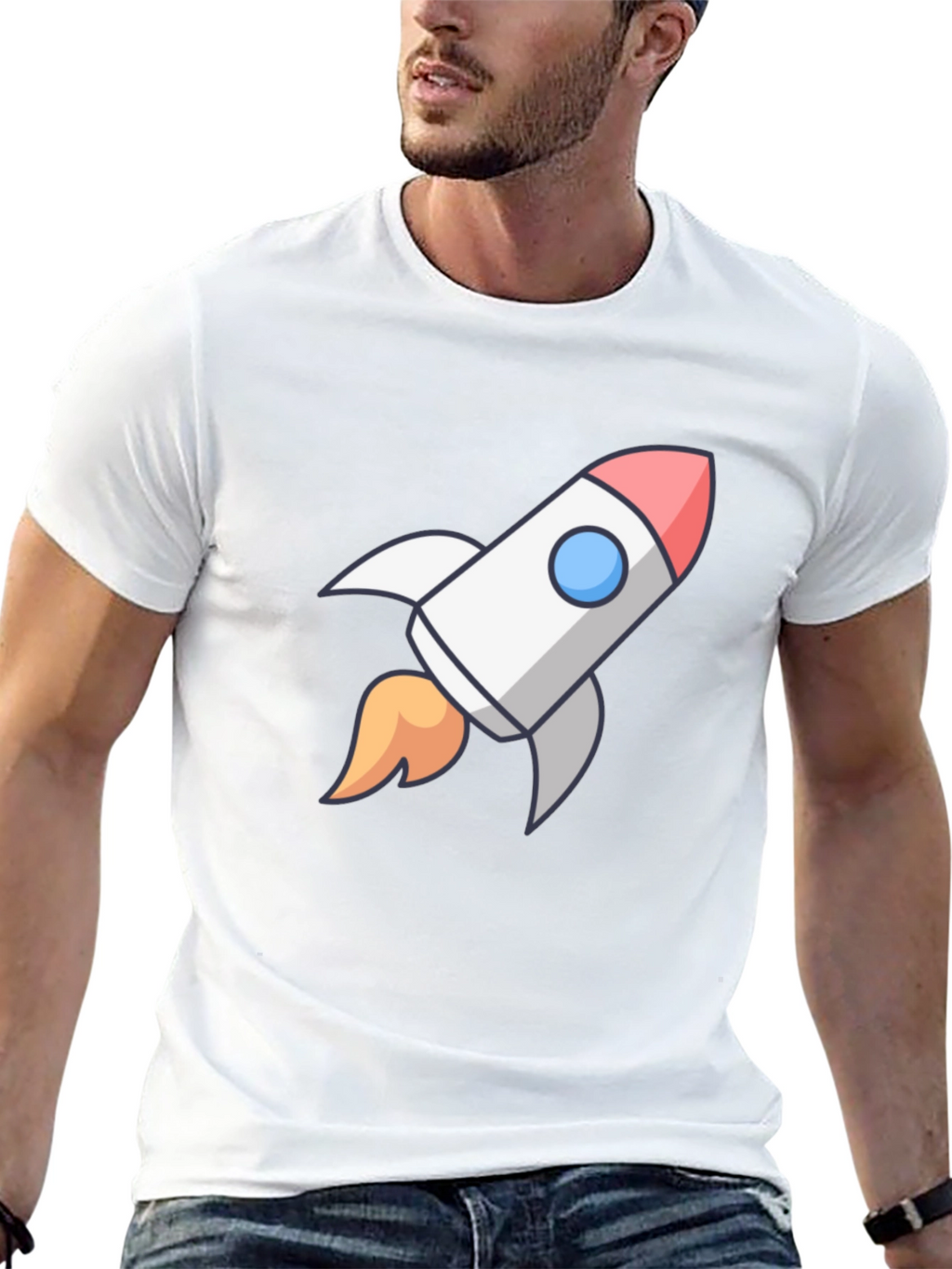 Rocket Graphic Black T-Shirt