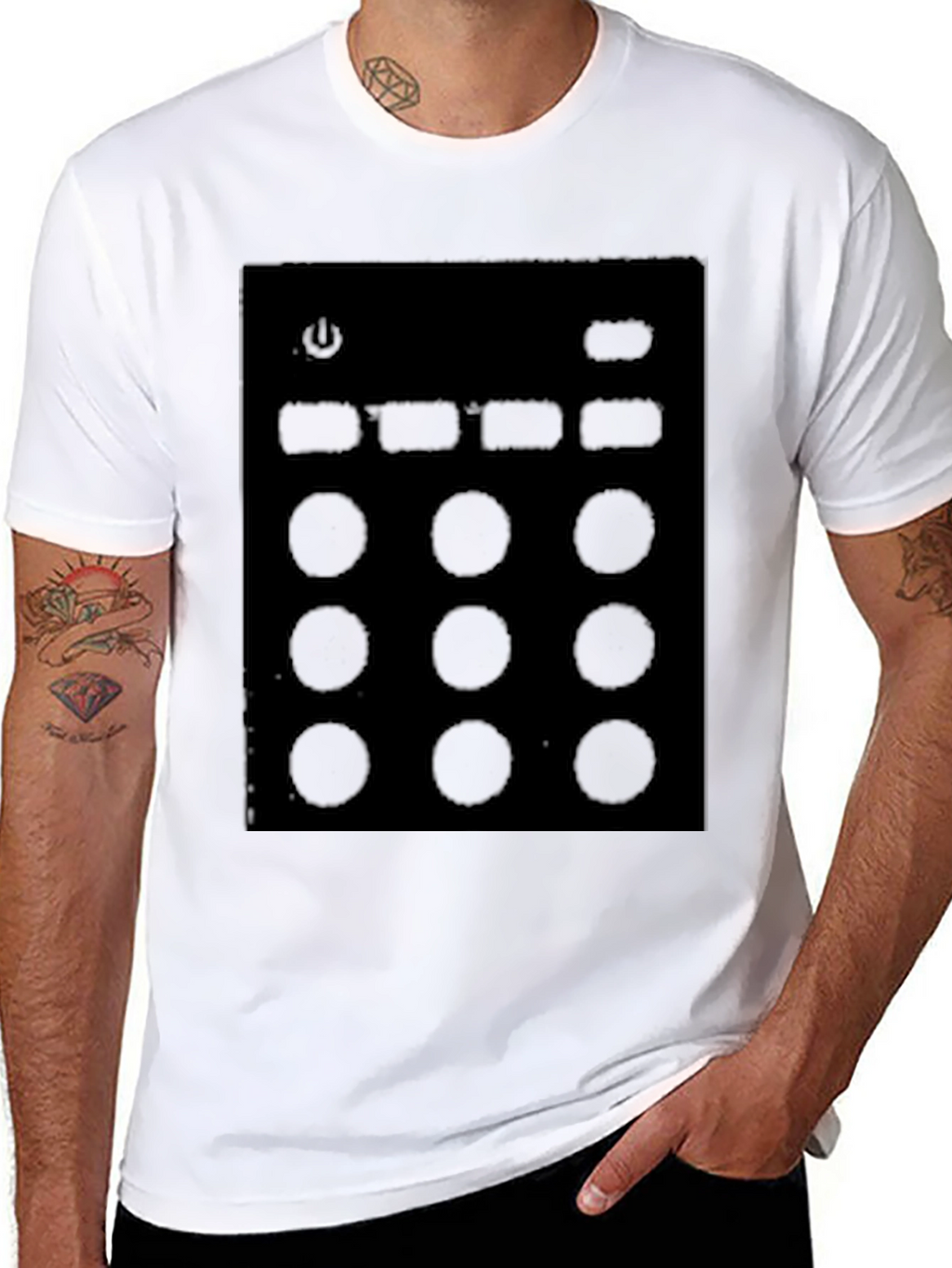 Black T-Shirt with Console Graphic