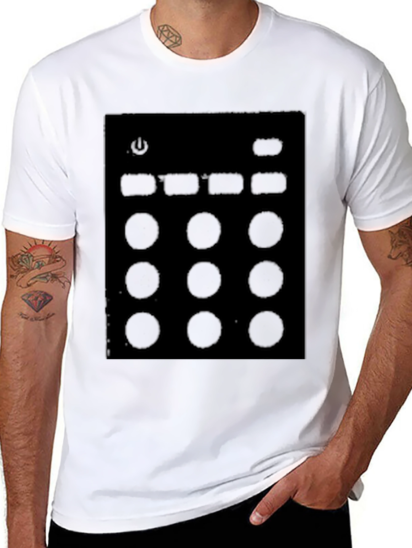 Black T-Shirt with Console Graphic