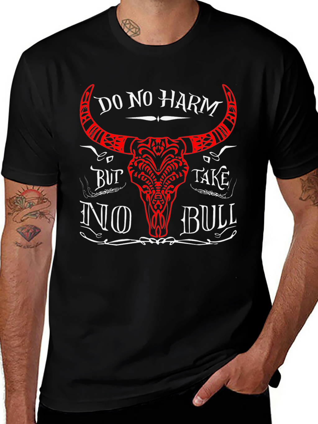 Do No Harm No Bull Black Graphic T-Shirt