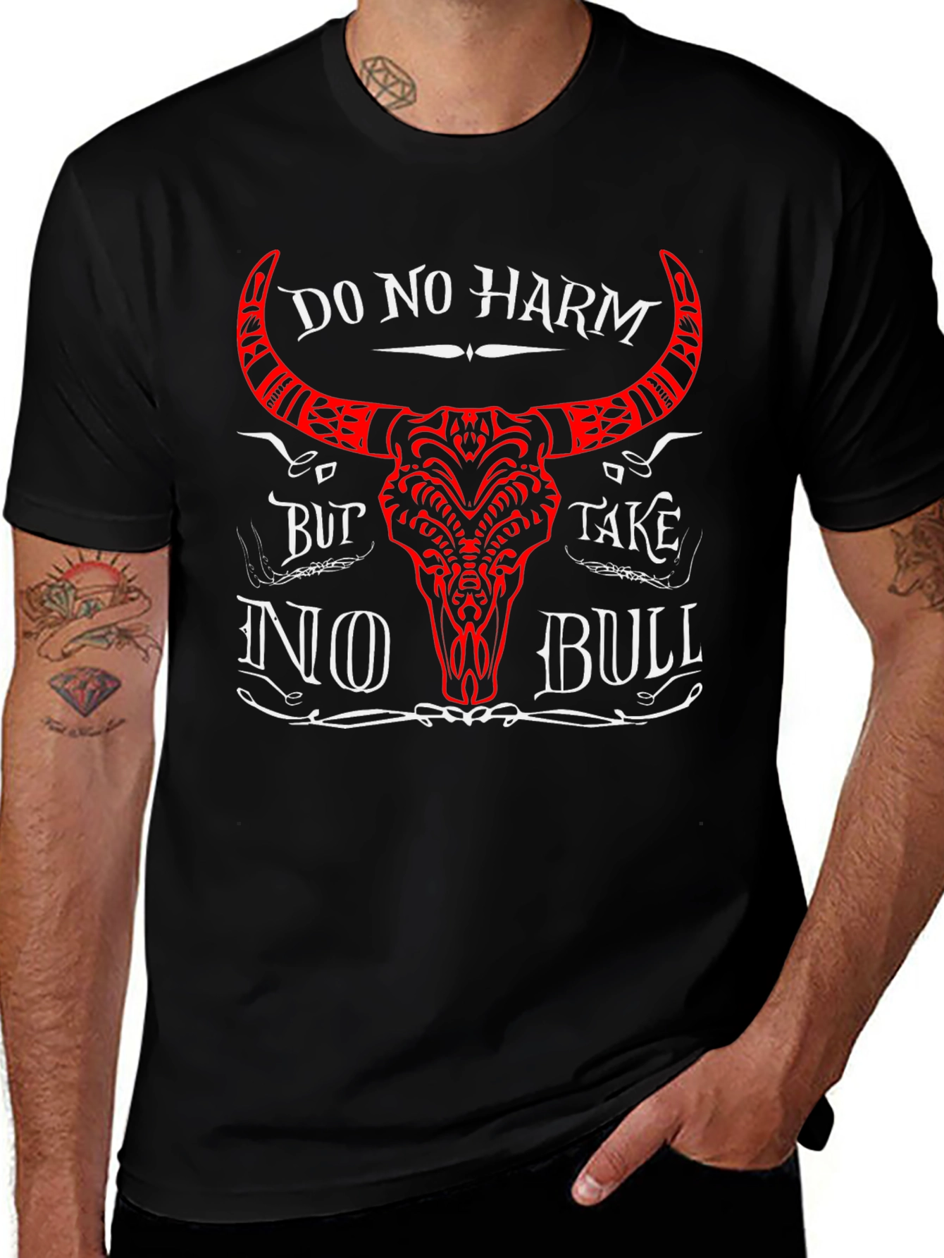 Do No Harm No Bull Black Graphic T-Shirt